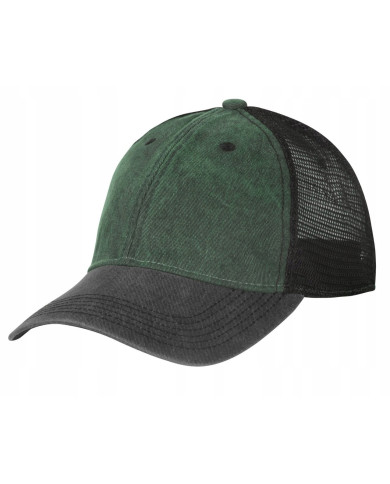 CZAPKA HELIKON TRUCKER PLAIN - WASHED COTTON - WASHED DARK GREEN/WASHED BLACK C ONE SIZE CZ-PTC-CW-1F1CC