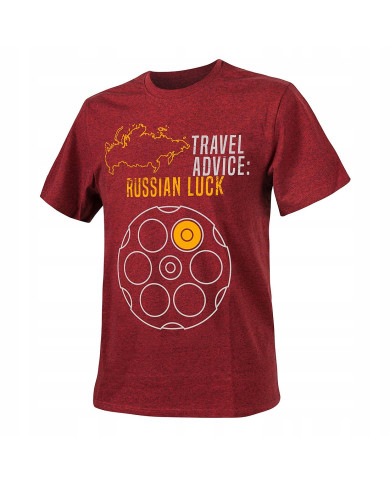 KOSZULKA HELIKON TRAVEL ADVICE : RUSSIAN LUCK MELANGE RED XL/REGULAR