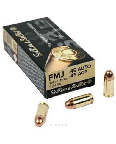 Amunicja S&B, kaliber .45 AUTO FMJ 14,9g