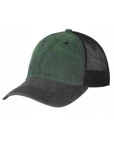 CZAPKA HELIKON TRUCKER PLAIN - WASHED COTTON - WASHED DARK GREEN/WASHED BLACK
