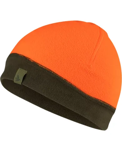 CZAPKA Seeland Reversible fleece hat Pine green / Hi-Vis orange