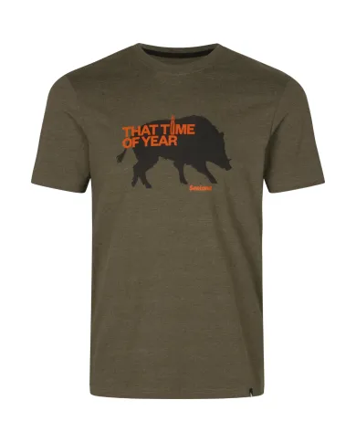 KOSZULKA SEELAND That Time T-shirt Pine green melange,