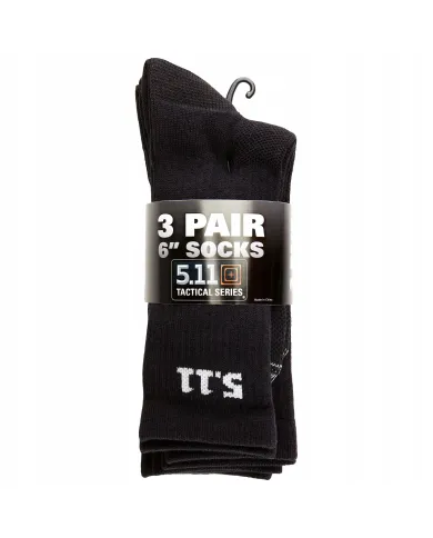 SKARPETKI 5.11 3-PACK 6 SOCKS 019 BLACK