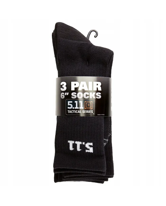 SKARPETKI 5.11 3-PACK 6 SOCKS 019 BLACK