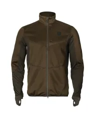 Bluza HARKILA Scandinavian fleece jacket Willow green/Deep brown