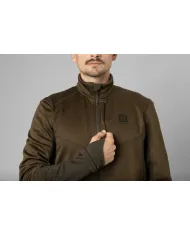 Bluza HARKILA Scandinavian fleece jacket Willow green/Deep brown