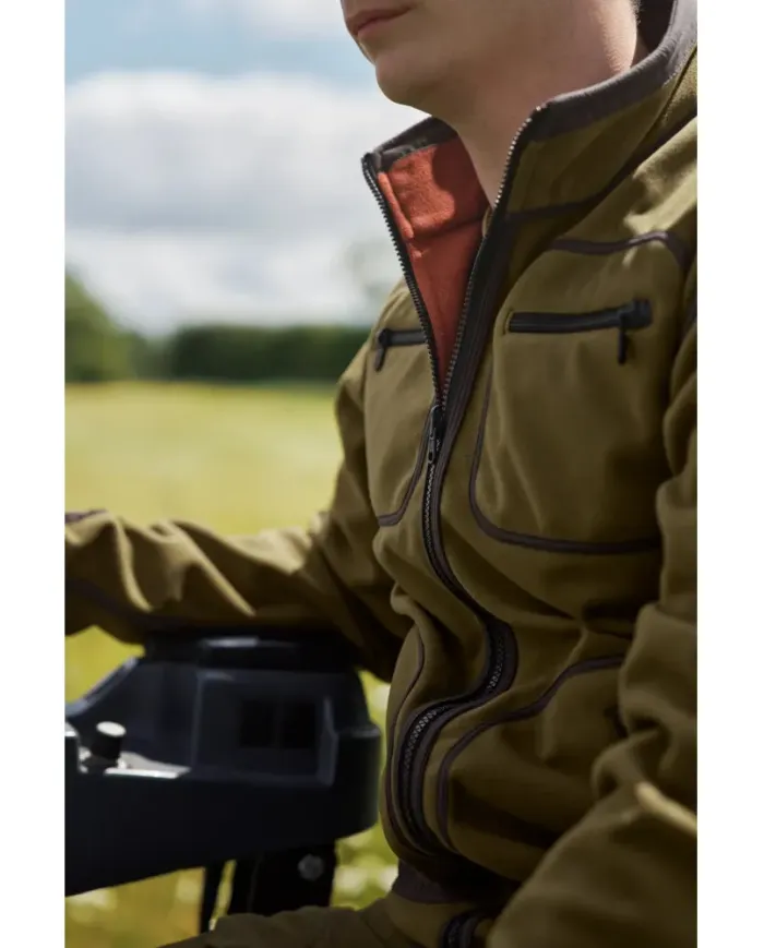 BLUZA POLAROWA HARKILA KAMKO FLEECE Dark Olive/ Arabian Spice