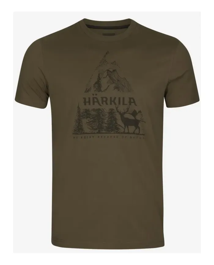 KOSZULKA HARKILA NATURE S/S T-SHIRT WILLOW GREEN