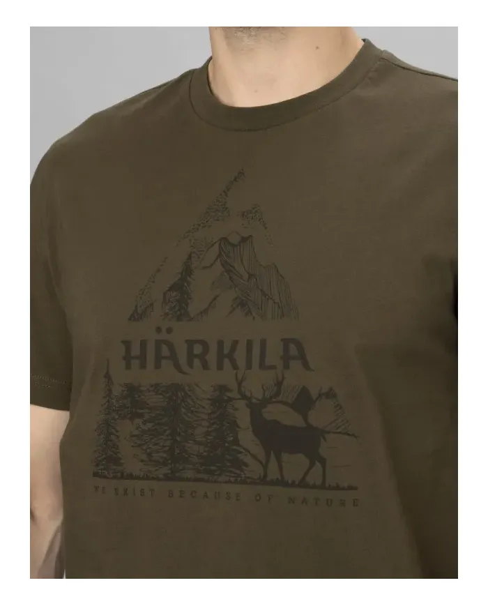 KOSZULKA HARKILA NATURE S/S T-SHIRT WILLOW GREEN