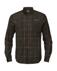 KOSZULA HARKILA KALDFjORD CORDUROY CHECK SHIRT SHADOW BROWN
