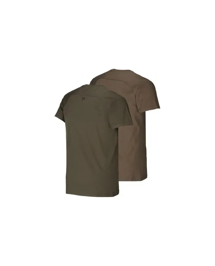 KOSZULKA HARKILA LOGO T-SHIRT 2-PACK WILLOW GREEN/SLATE BROWN
