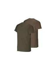 KOSZULKA HARKILA LOGO T-SHIRT 2-PACK WILLOW GREEN/SLATE BROWN