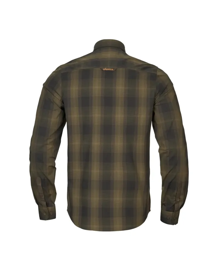 KOSZULA HARKILA AKKAN L/S WILLOW GREEN/SHADOW BROWN