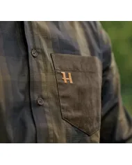 KOSZULA HARKILA AKKAN L/S WILLOW GREEN/SHADOW BROWN