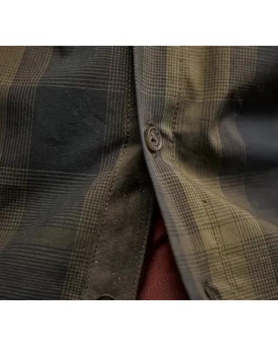 KOSZULA HARKILA AKKAN L/S WILLOW GREEN/SHADOW BROWN