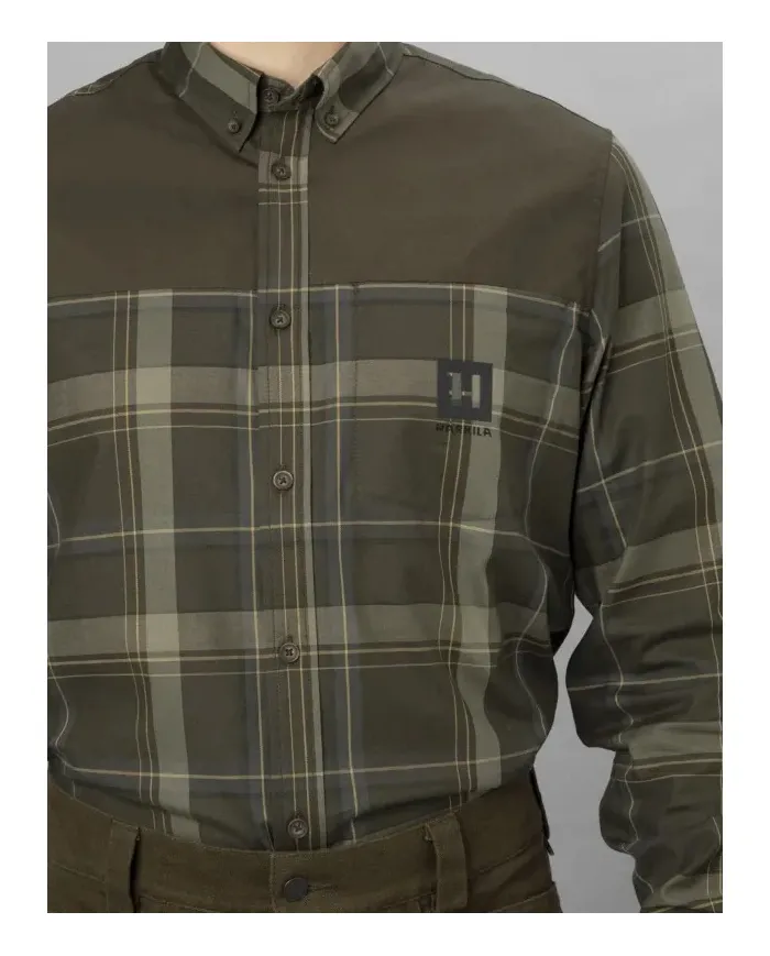 KOSZULA HARKILA ANKER L/S shirt Willow green