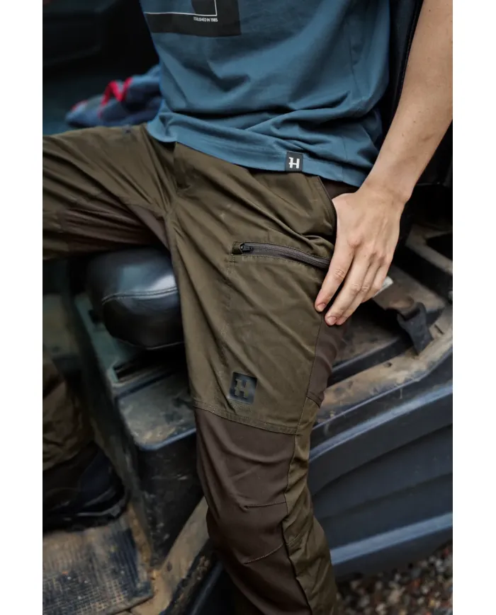 SPODNIE HARKILA FJELL TROUSERS WILLOW GREEN/SHADOW BROWN