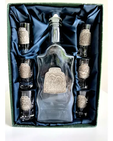 Szkło Jagerglass flaszka+kieliszki 31C