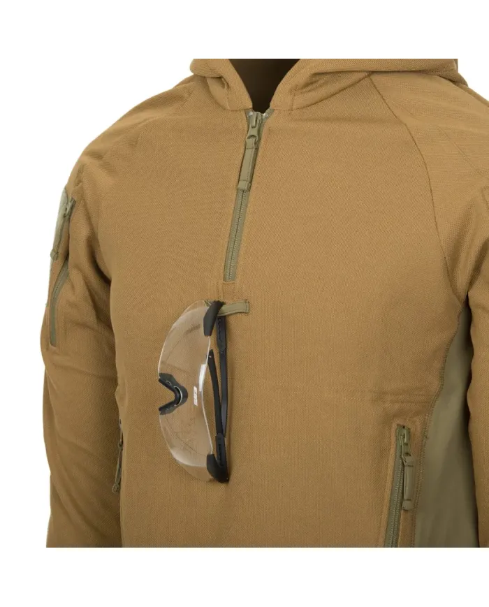 BLUZA HELIKON RANGE HOODIE TOPCOOL COYOTE/ADAPTIVE GREEN