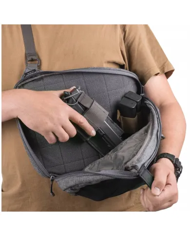 PLECAK HELIKON EDC SLING BACKPACK - NYLON POLYESTER BLEND MELANGE GREEN