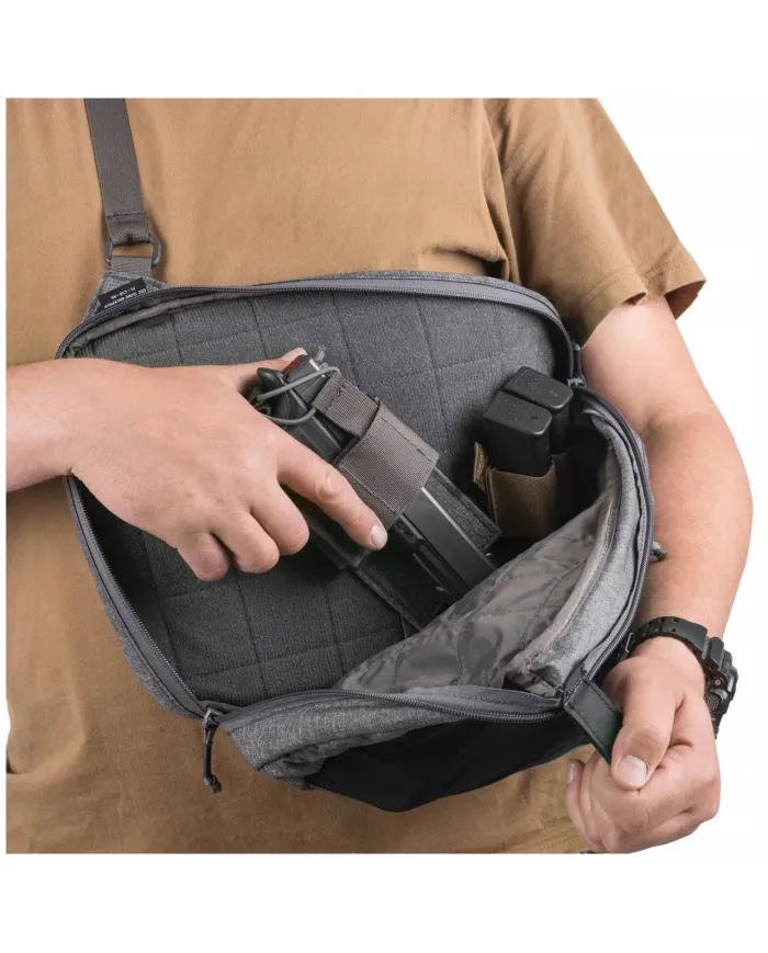 PLECAK HELIKON EDC SLING BACKPACK - NYLON POLYESTER BLEND MELANGE GREEN