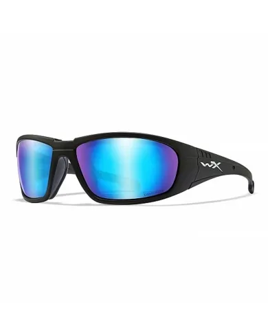 Okulary WX BOSS Capt Pol Blue Mirror Matte Black Frame