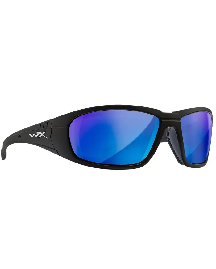 Okulary WX BOSS Capt Pol Blue Mirror Matte Black Frame