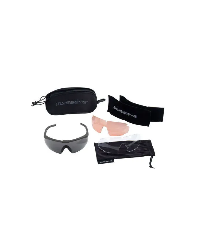 SwissEye - Okulary balistyczne Blackhawk z zestawem wizjerów - Czarne oprawki
