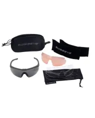 SwissEye - Okulary balistyczne Blackhawk z zestawem wizjerów - Brązowe oprawki