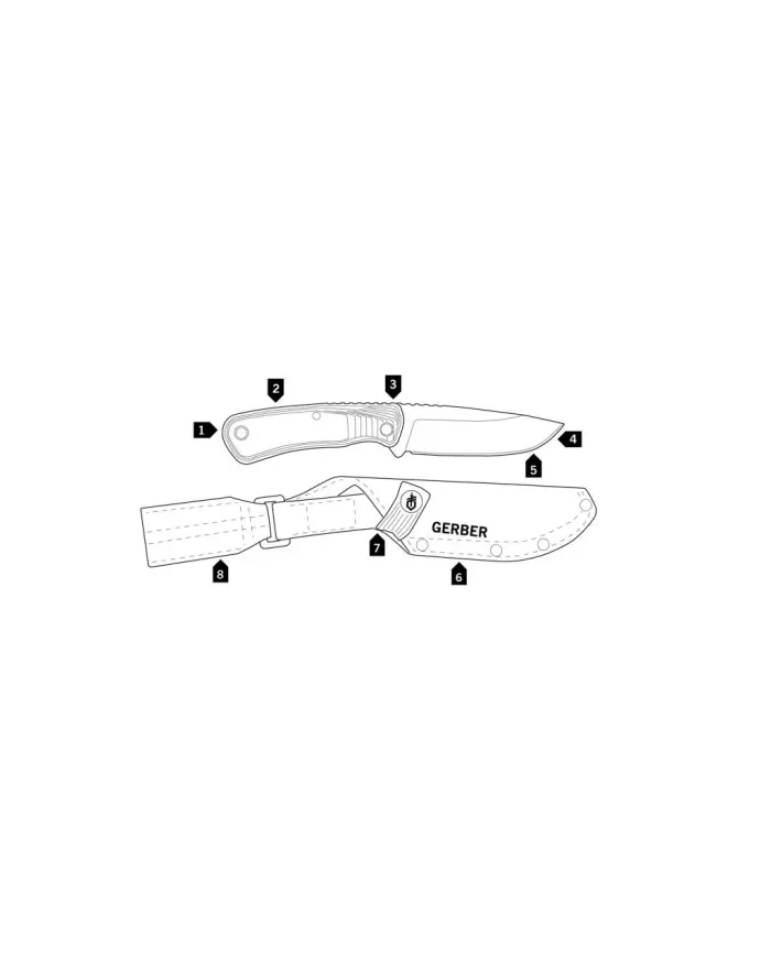 NÓŻ GERBER DOWNWIND FIXED DP - BLACK/GREY