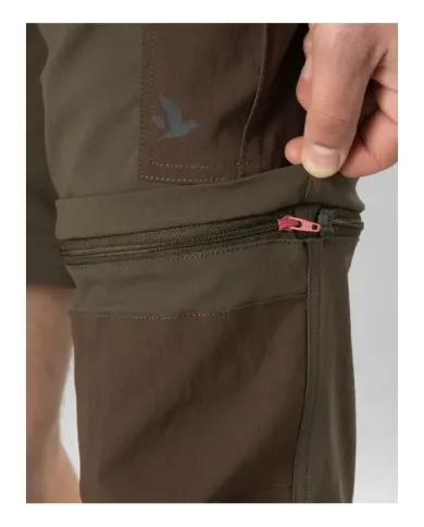 SPODNIE SEELAND Birch Zip-off Trousers Pine Green/Demitasse Brown