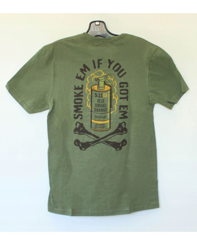 KOSZULKA 5.11 EMEA SMOKE 'EM SS TEE 225 MILITARY GRN XL