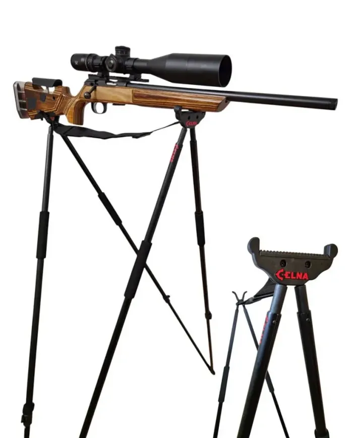 Pastorał myśliwski kraczka, 4 nogi, 2 punkty podparcia Black