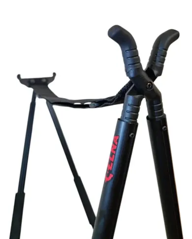 Pastorał myśliwski kraczka, 4 nogi, 2 punkty podparcia Black