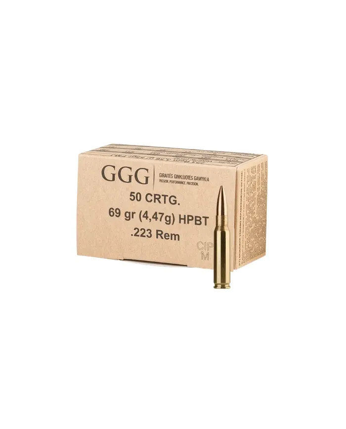 Amunicja kulowa GGG 223Rem HPBT 69grn/4,47gr NOSLER Amunicja kulowa GGG 223Rem HPBT 69grn/4,47gr NOSLER