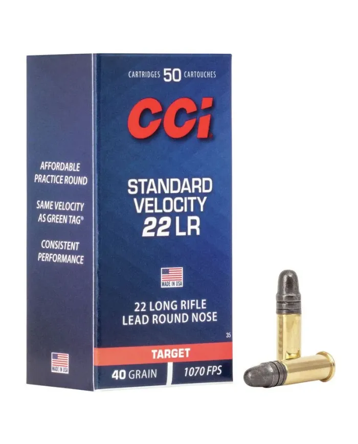 Amunicja bocznego zapłonu CCI .22LR Standard Velocity 40grs Amunicja bocznego zapłonu CCI .22LR Standard Velocity 40grs