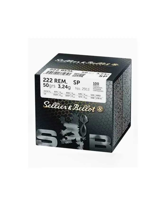 Amunicja kulowa S&B, kaliber 222Rem. FMJ 3,24g (100szt)