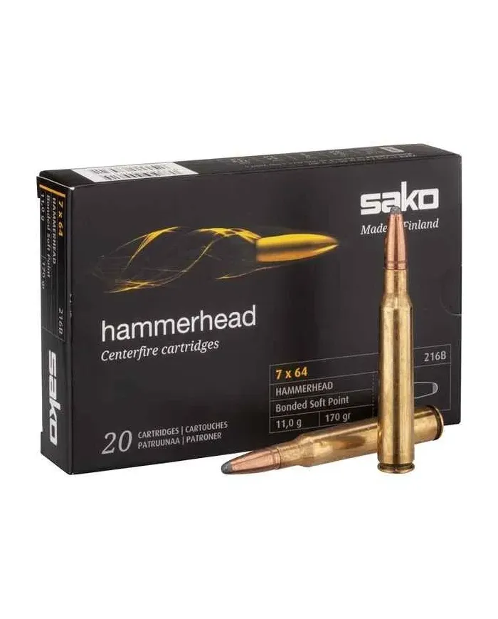 Amunicja kulowa SAKO 7x64 Hammerhead 11g/170grs Amunicja kulowa SAKO 7x64 Hammerhead 11g/170grs