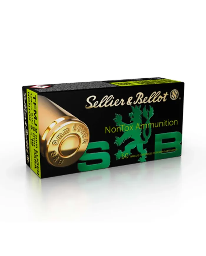 Amunicja S&B, kaliber 9mm LUGER, TFMJ NONTOX, 8G/124grs,