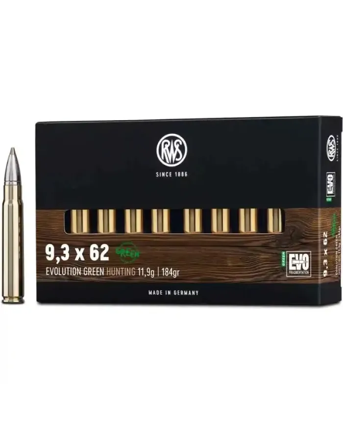 Amunicja kulowa RWS 9,3X62 EVO GREEN 11,9G