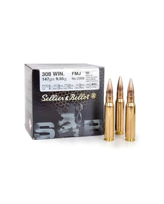 Amunicja S&B, kaliber 308Win FMJ 147grs/9,55g