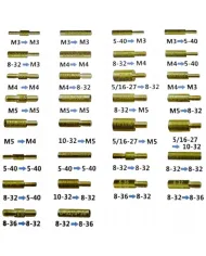 Komplet 30 szt. mosiężnych adapterów / przejściówek do wyciorów