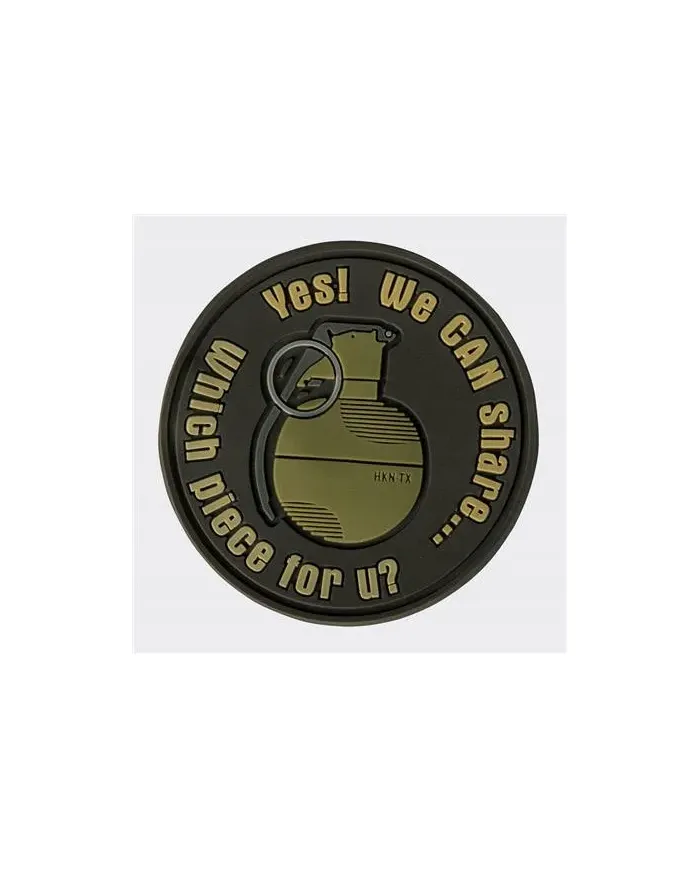 PATCH HELIKON EMBLEMAT GRANAT "WE CA SHARE" - PVC - BRĄZOWY OD-GSH-RB-30