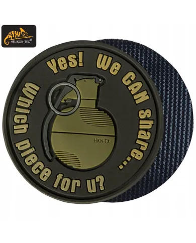 PATCH HELIKON EMBLEMAT GRANAT "WE CA SHARE" - PVC - BRĄZOWY OD-GSH-RB-30