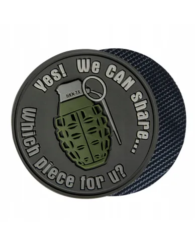 PATCH HELIKON EMBLEMAT GRANAT "WE CA SHARE" - PVC - BRĄZOWY OD-GSH-RB-30
