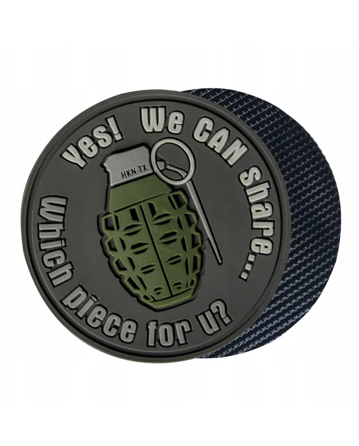 PATCH HELIKON EMBLEMAT GRANAT "WE CA SHARE" - PVC - BRĄZOWY OD-GSH-RB-30