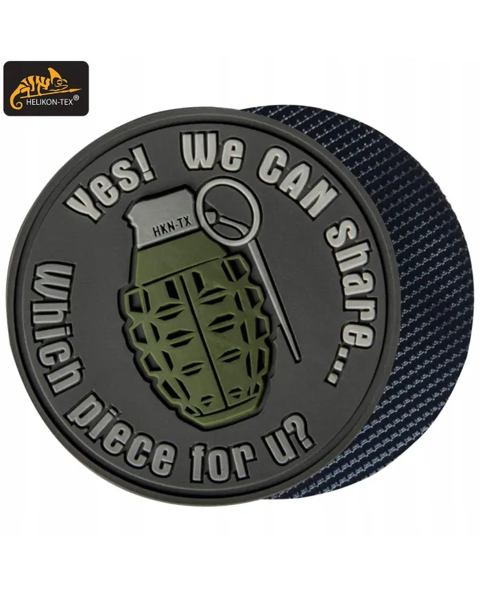PATCH HELIKON EMBLEMAT GRANAT "WE CA SHARE" - PVC - SZARY OD-GSH-RB-19