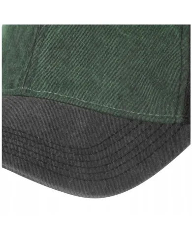 CZAPKA HELIKON TRUCKER PLAIN - WASHED COTTON - WASHED DARK GREEN/WASHED BLACK