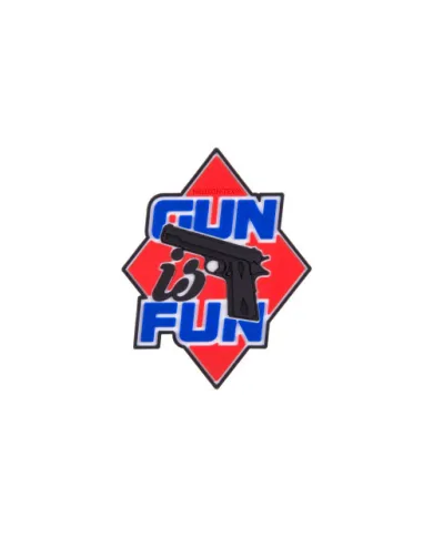 PATCH HELIKON EMBLEMAT "GUN IS FUN" - PVC - CZERWONY OD-GIF-RB-25