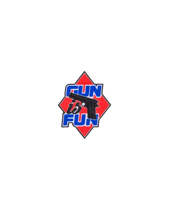 PATCH HELIKON EMBLEMAT "GUN IS FUN" - PVC - CZERWONY OD-GIF-RB-25